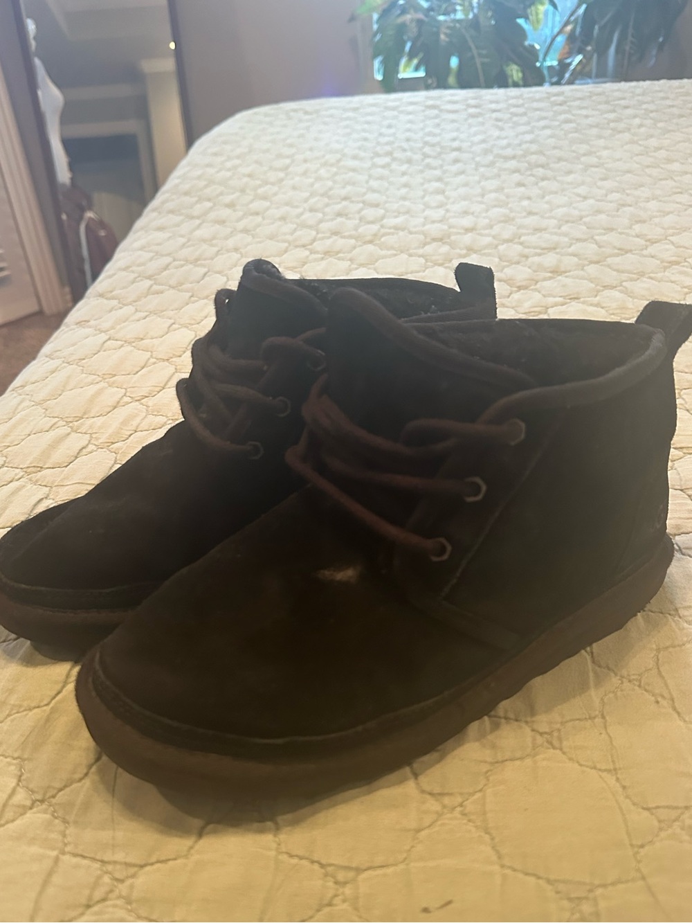 Ugg Women's Black Ankle Booties with Lace-Up Front